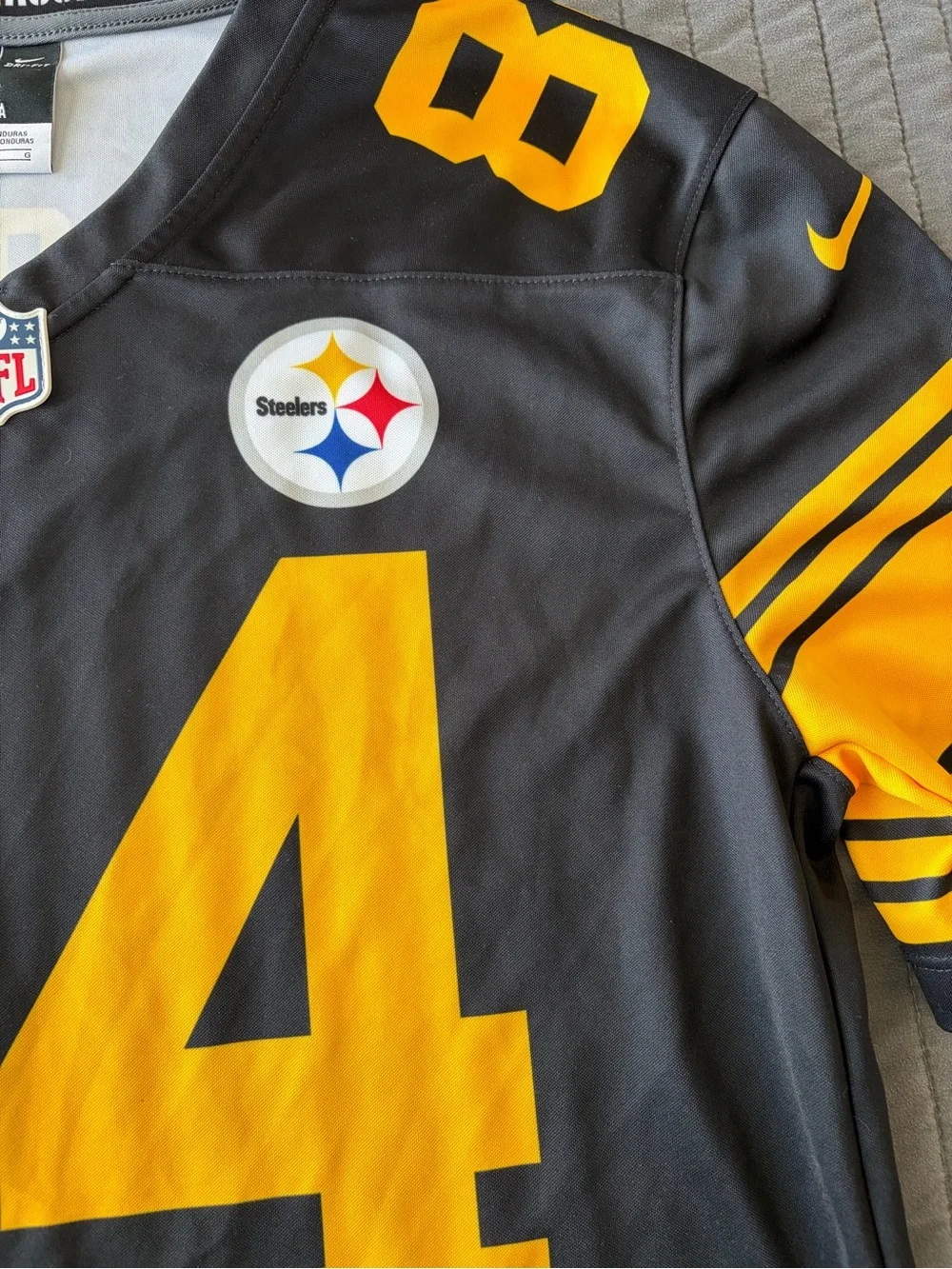 Nike Steelers Antonio Brown #84 Color Rush Jersey Mens L Black Gold NFL